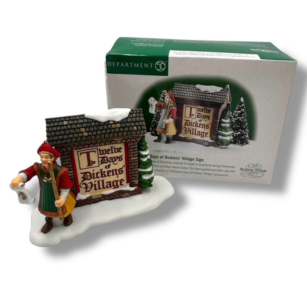 Department 56 Dickens Village‎ Sign Accessory Multicolor 12 Days of Christmas